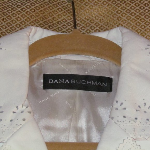 Dana Buchman White Leather Cut-out Jacket - Picture 6 of 7